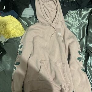 Hollister Pink Hoodie with Floral Design